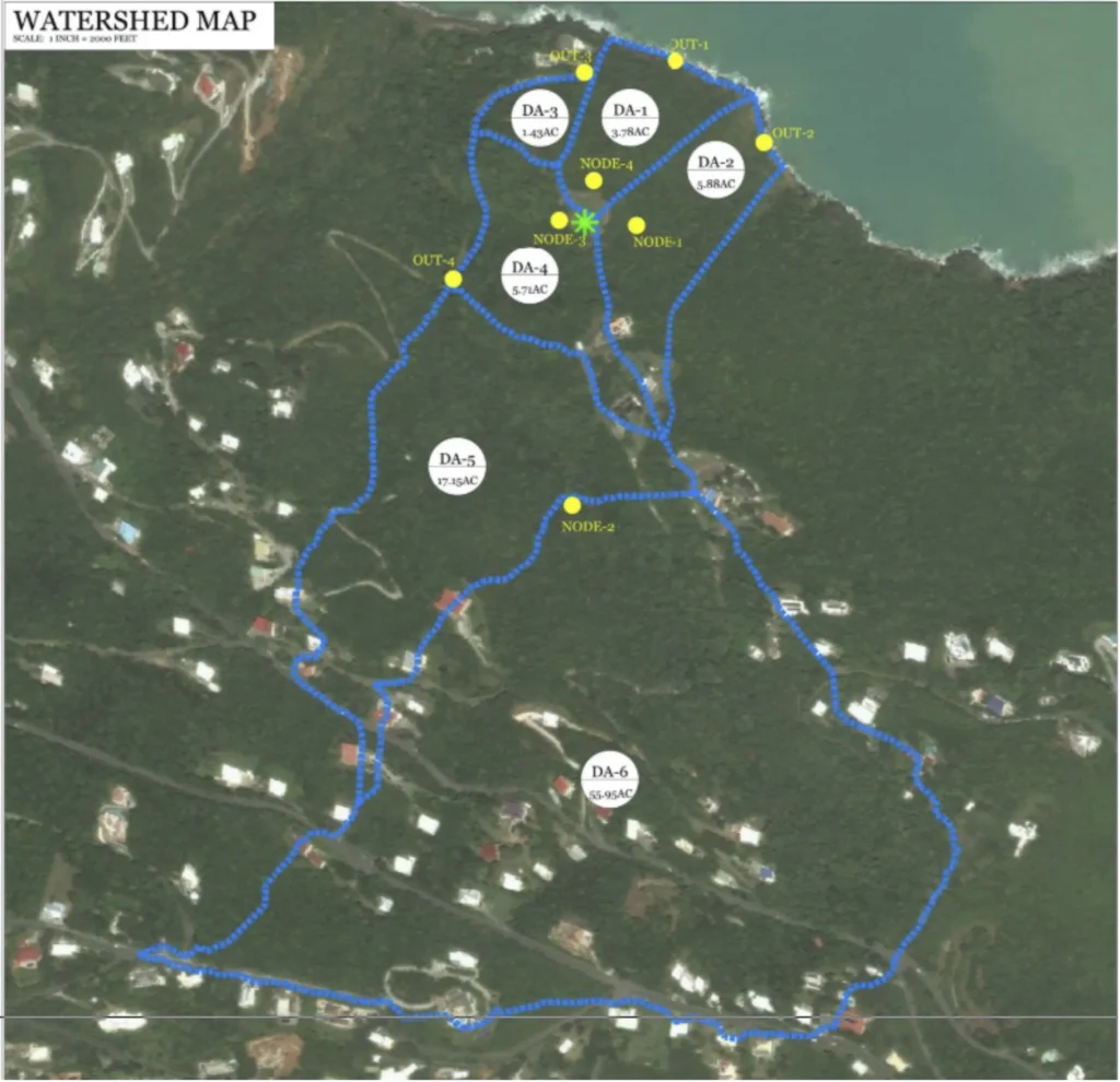 watershed analysis and site design in St. Thomas USVI
